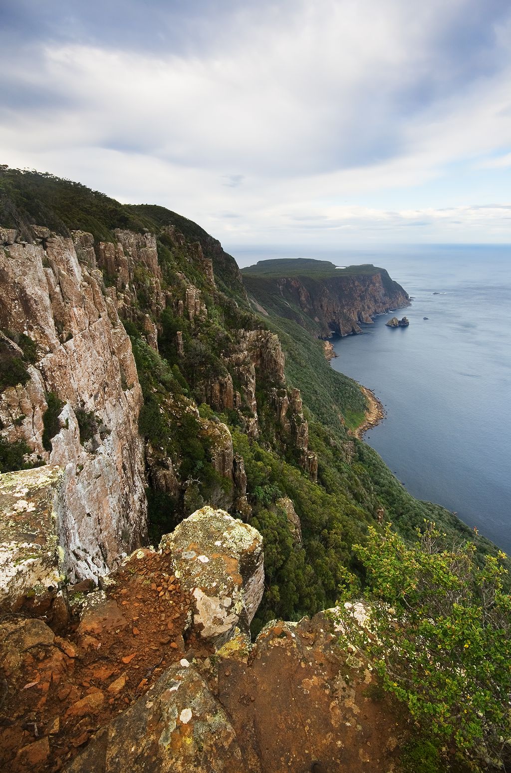 Cape Raoul sea cliffs and dolerite columns